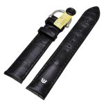 Maurice Lacroix Croco Kroko black leather strap 18 mm Chrome buckle and M