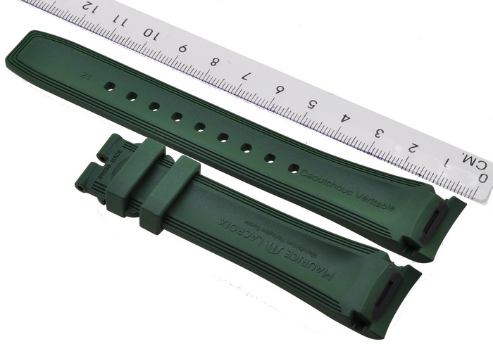 Maurice Lacroix Pontos rubber strap 21mm PT6178 PT6188 PT6118 Green 1