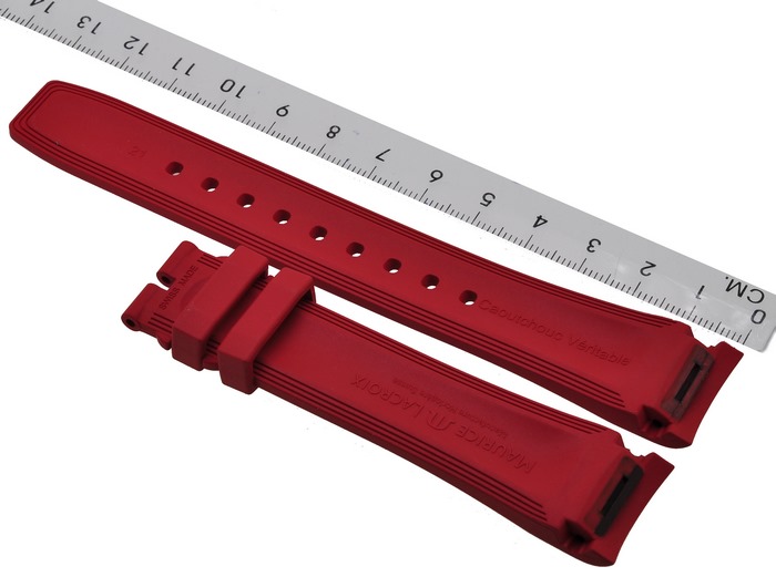Maurice Lacroix Pontos rubber strap 21mm PT6178 PT6188 PT6118 RED 1