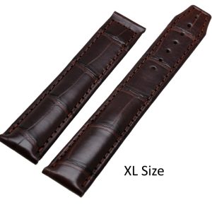 Maurice Lacroix crocodile leather Watch strap for folding buckle 20 mm Brown XL Size