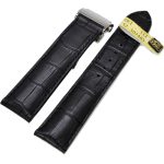 Maurice Lacroix crocodile leather Watch strap with folding buckle 20 mm Black-1