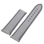Maurice Lacroix leather Watch strap for folding buckle 20 mm White with black stitching