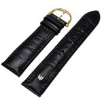 Maurice Lacroix watch strap 20 mm Black with gold colour buckle and M